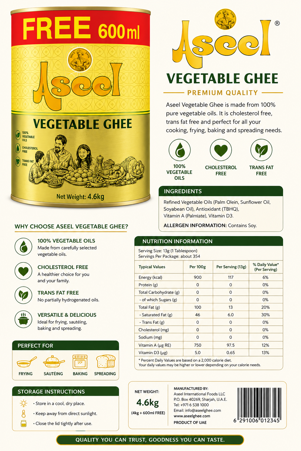 Aseel Vegetable Ghee 4.6kg