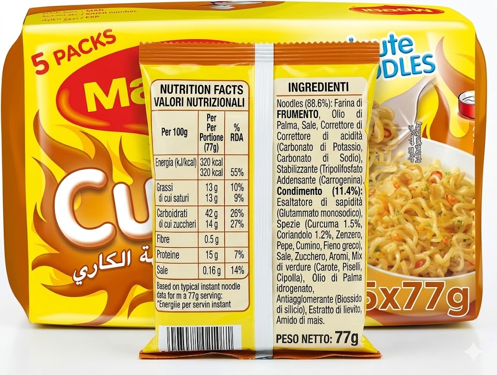 Maggi Curry Noodles 5 x 77g