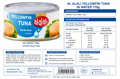 Al Alali Yellowfin Tuna in Water 170g