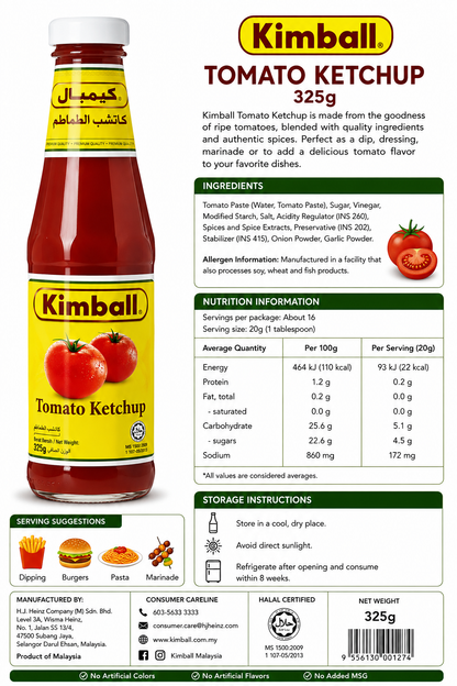Kimball Tomato Ketchup 325g