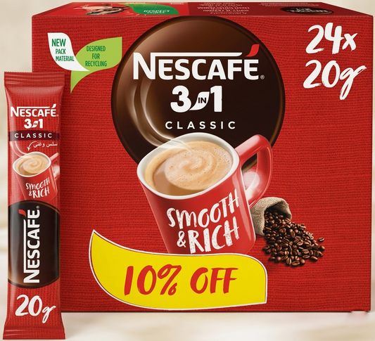 Nescafe 3 in 1 Coffee 24 Sachets x 20g